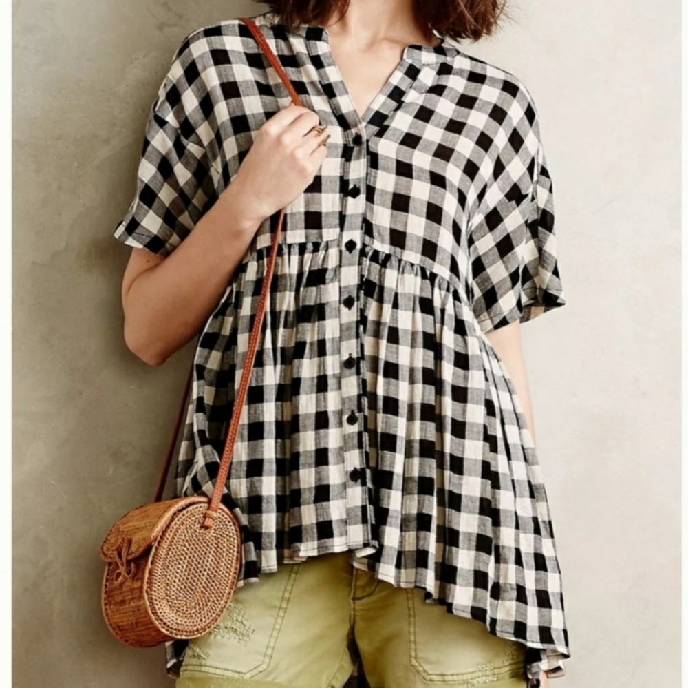 11-1 TYLO Anthropologie Gingham Tunic (S)